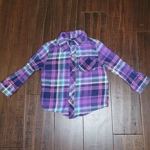 Blue Ice Long Sleeve Flanel Button Down Top sz 3T